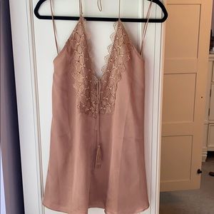 Lace detail halter dress